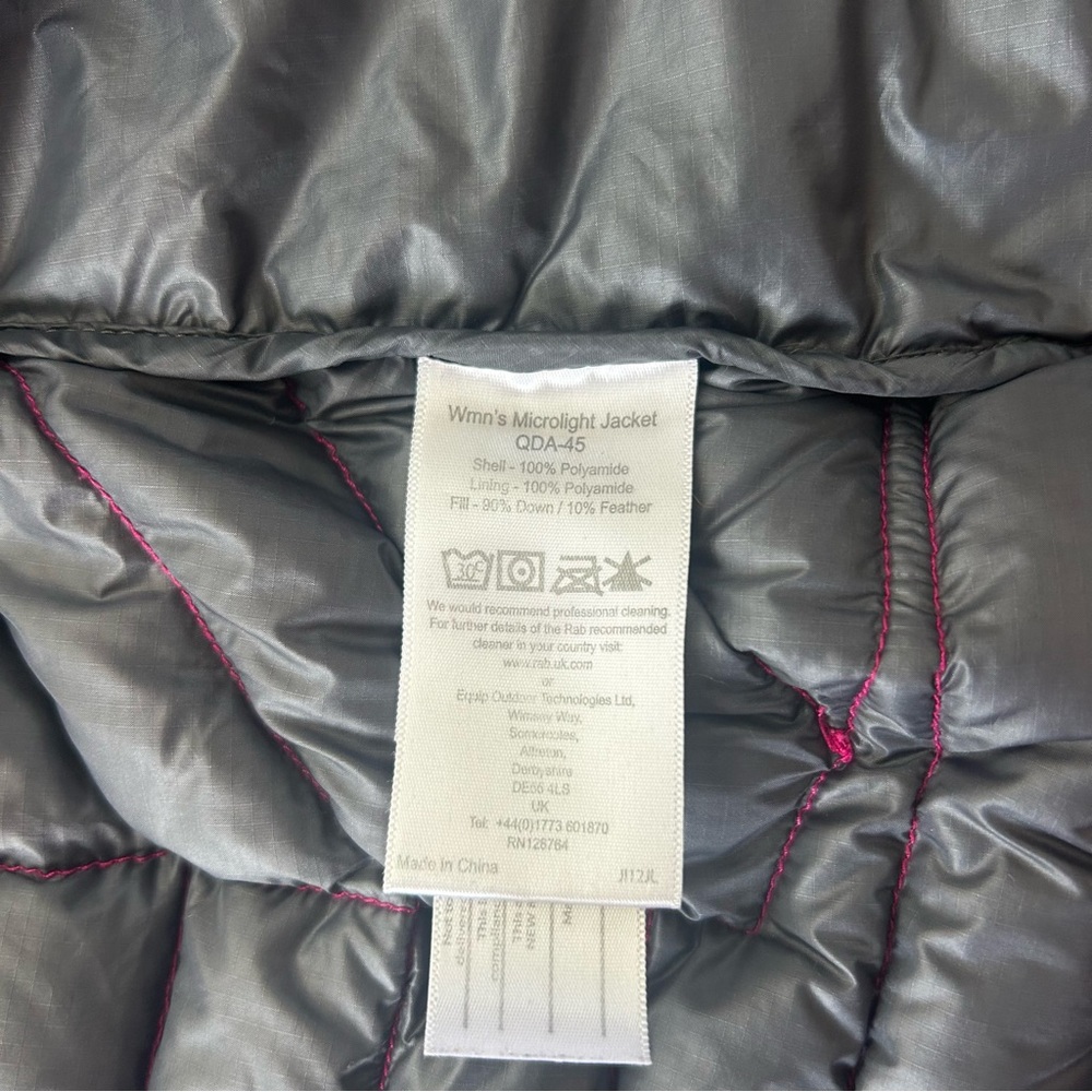 Rab Microlight Down Puffer Jacket Pink Orchid Siz… - image 7